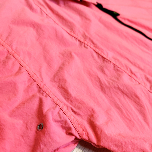 Vintage OP Ocean Pacific Neon Pink Full Zip Nylon Windbreaker Surf Jacket SZ XL - Picture 4 of 16